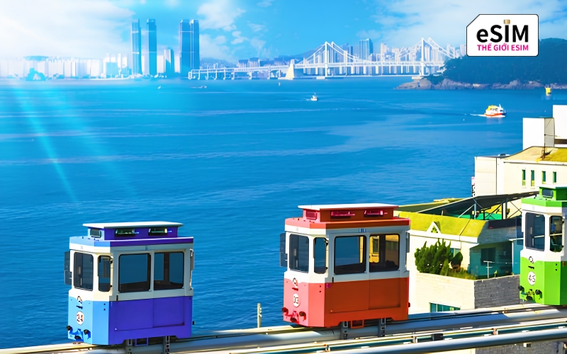 Sức hút của Haeundae Busan đến từ những khoang tàu sky capsule đầy sắc màu chạy dọc bờ biển hè rực rỡ